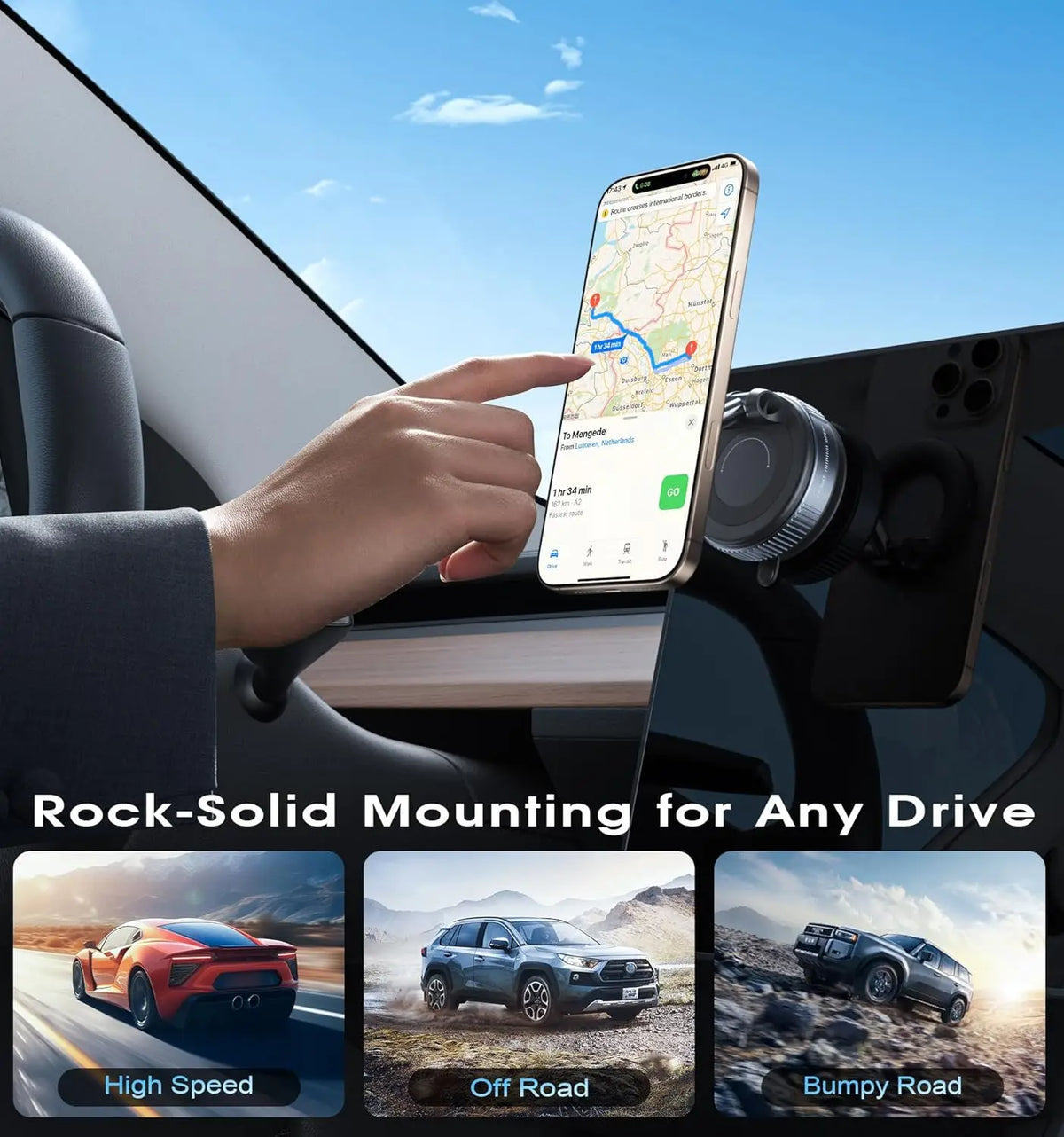 Foldable Vacuum Suction Magnetic Phone Mount
