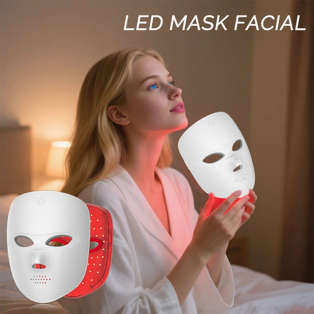 LED Facial Mask Light Therapy Red Light Facial Mask