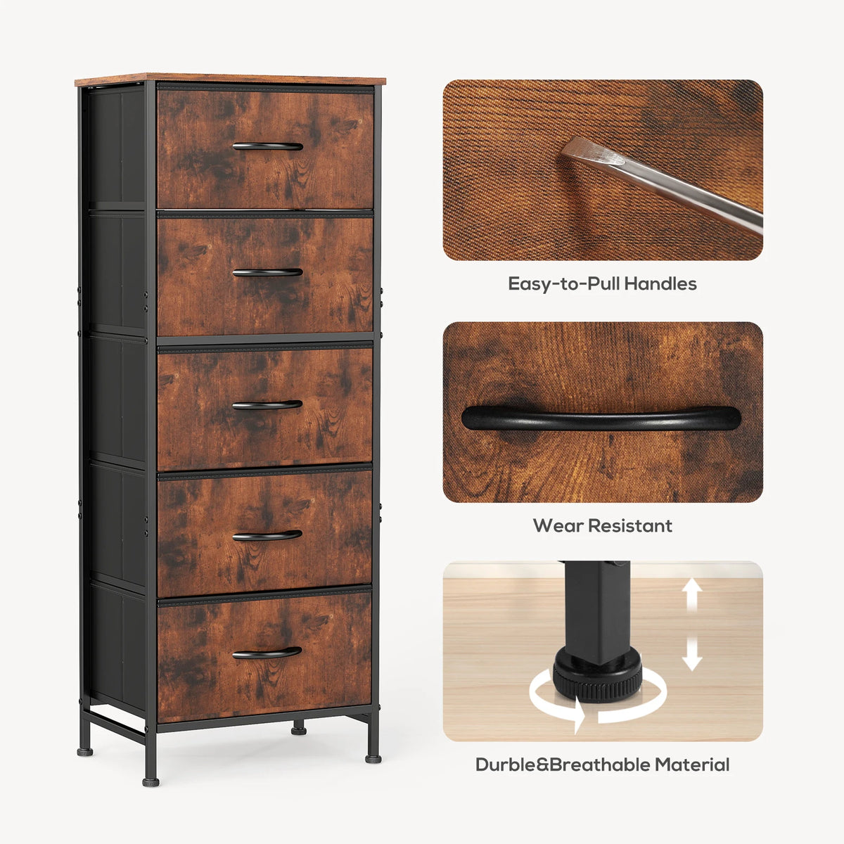 Nightstand Wardrobe Steel Frame Closet For Clothes Storage