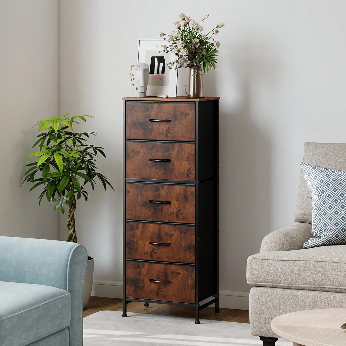 Nightstand Wardrobe Steel Frame Closet For Clothes Storage
