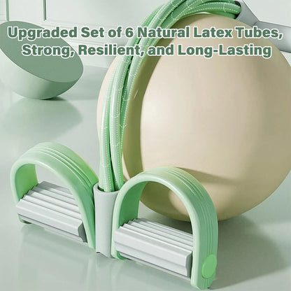 6 Tubes Natural Rubber Pedal Resistance Bands