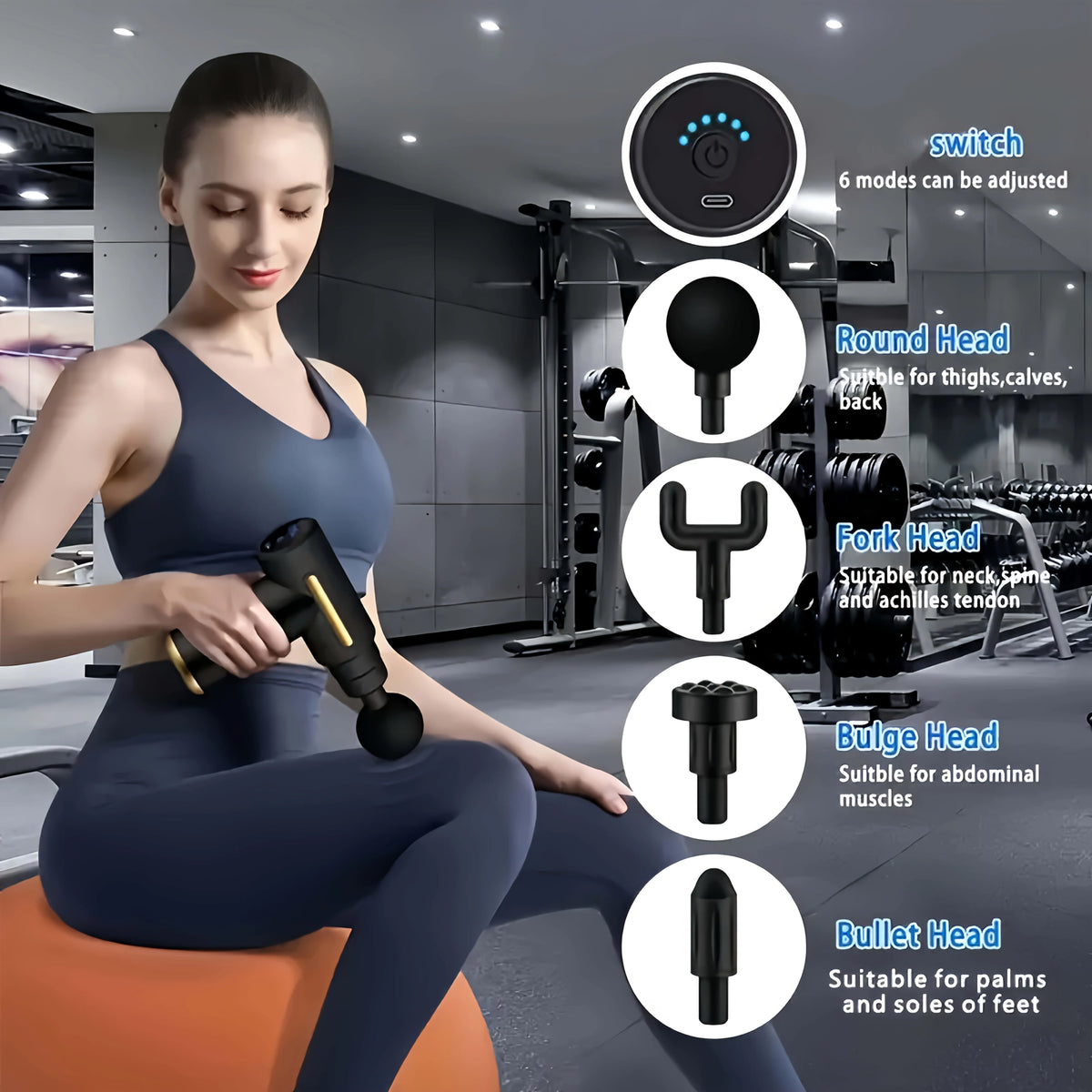 Powerful Cordless Massage Gun with LED Display