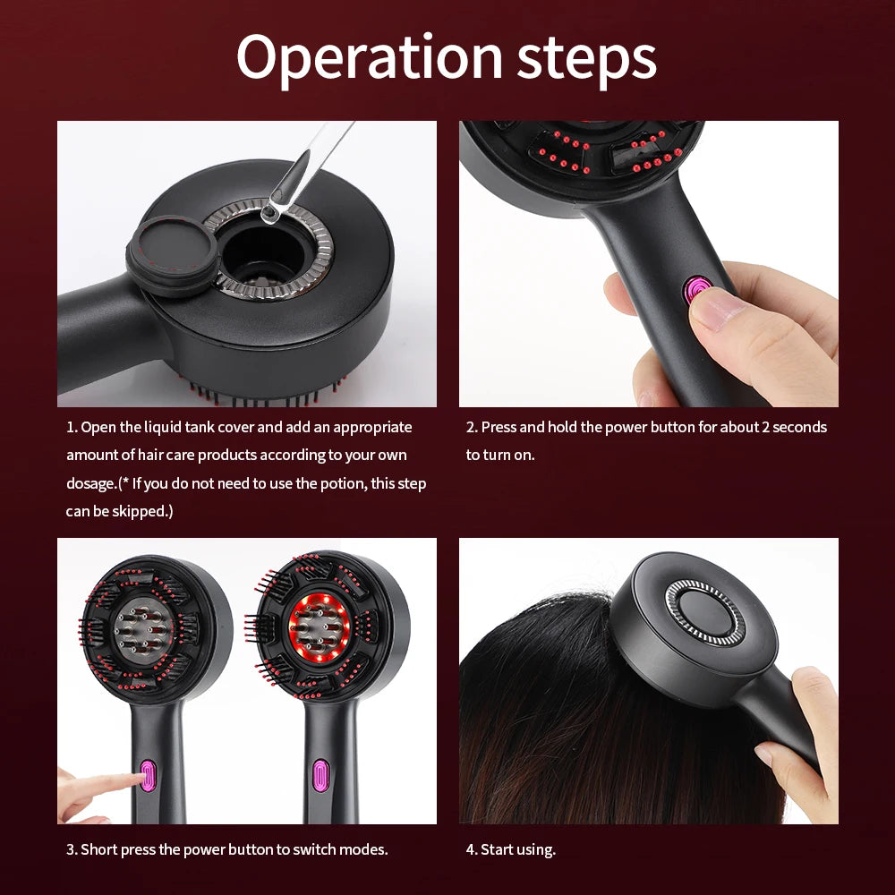 Electric Vibration Massage Comb Red Light Hair Growth Massage